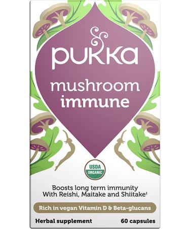 Pukka Organic Mushroom Immune Supplements - 60 Capsules for Enhanced Immunity - Buy Online on GoSupps.com