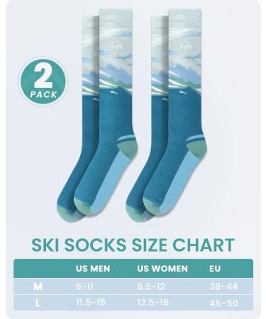 Buy Outdoormasters Women's Ski Socks - Breathable Thermal Over the Calf Design | 2 Pairs Anti-Slip Blue Winter Snowboarding Socks (Sizes 38-44) - Perfect for Outdoor Sports - Buy Online on GoSupps.com
