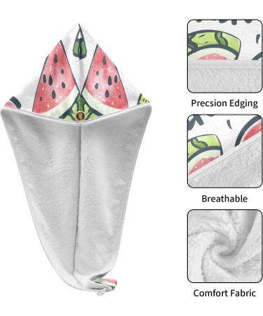 Watermelon Slice Hair Towel 2 Pack - Super Absorbent Quick Drying Hair Turbans for Women & Girls | Perfect Hair Drying Solution - Buy Online on GoSupps.com