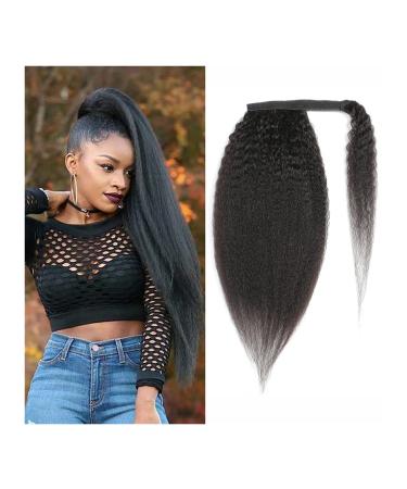 Hair Bun Shaggy Ponytail Brazilian Real Hair Wrapping Ponytail Hair Extensions Hair Slices 8-24 Inch Barrette Wigs for Women Hair Extension Hair Piece (Color : Wrap Around Size : 22inch(55cm)) 22inch(55cm) Wrap Around