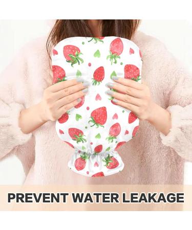 NAANLE Strawberry Watercolor Hot Water Bottle with Cover - 1L | Relief for Back Pain Hand & Foot Warmers Neck Therapy - International Shipping - Buy Online on GoSupps.com