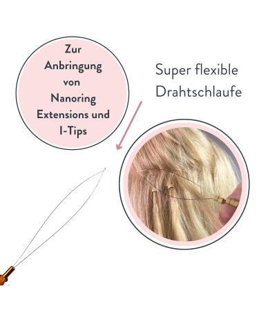 Hair2Heart Microring Needle with Loop for Hair Extensions | Precision & Safety for Nano & Microring Extensions | Durable Wooden Design - Buy Online on GoSupps.com