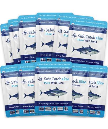 Safe Catch Elite Wild-Caught Low Mercury Tuna Pouch - Pack of 12, 3oz - Gluten-Free, Keto, Non-GMO, Kosher, Paleo, High Protein Snack - Buy Online on GoSupps.com