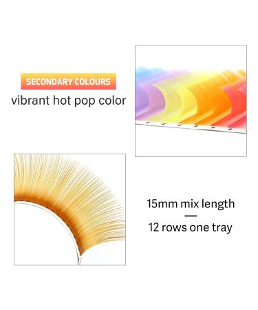 EMEDA Colored Lash Extensions D Curl .07 Mix 15mm - Hot Colorful Individual Eyelashes - Buy Online on GoSupps.com