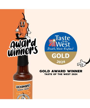 Smokin Ghost Hot Sauce by Jackanapes 150ml - Very Hot Vegan Barbecue Chilli Sauce Made with Ghost Peppers - Made in the UK - Buy Online on GoSupps.com