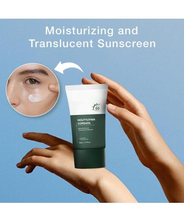 2 Pcs Heartleaf Silky Moisture Sunscreen Moisture Daily Sunscreen Korean SPF 50+ PA++++ Clear Filter Sun Essence Hydrating Moisturizing Cools Down Light Finish - Buy Online on GoSupps.com