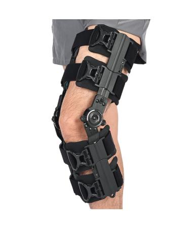 Hinged Knee Brace for After Surgery Support Post Op Knee Immobilizer for ACL MCL PCL Injure Meniscus Tear Preventive Protection & Relief from Knee Joint Pain for Women and Men