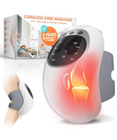 Cordless Knee Massager for FDA Registered Infrared Heat and Vibration Knee Pain Relief for Swelling Stiff Joints Stretched Ligament and Muscles Injuries Best Gifts for for Family and Friends PRO B