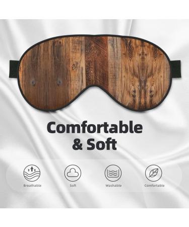 Brown Wooden Print Soft Eye Mask - Perfect Sleep Mask for Men & Women | Travel & Relaxation - Buy Online on GoSupps.com