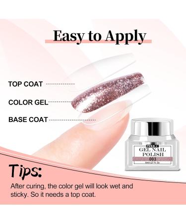 NXJ INFILILA Glitter Nail Polish Platinum Gel Nail Polish Rose Gold Nail Gel Polish Holographic Pigments Diamond Shiny Glitter Nail Gel Soak off UV LED Cured for Home & Salon B-gold - Buy Online on GoSupps.com