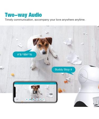 Vimtag 1080P Pet Camera 360 Pan/Tilt, 2-Way Audio, Motion Tracking, Night Vision, Cloud Storage - Smart Home Indoor Cam - White - Buy Online on GoSupps.com