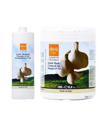 Ever Ego Garlic Shampoo + Mask 1000ml - Nourishing Hair Care Treatment - Buy Online on GoSupps.com