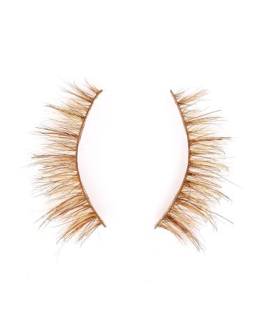 FOXSCOS Natural Brown Cat Eye Wispy False Eyelashes - 20mm 3D Mink Fluffy Lashes - 1 Pair Reusable Self-Adhesive Eyelashes (FMO4) - Buy Online on GoSupps.com
