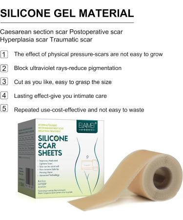 ZODENIS Silicone Scar Sheets 1.6 x 120 3M - Effective Tape for Surgical Scars, C-Section, Keloid, Burn and Acne - Pack of 1 - Buy Online on GoSupps.com