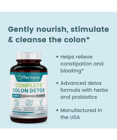 Offernova Complete Colon Detox 15-Day Cleanse - 30 Capsules - Buy Online on GoSupps.com