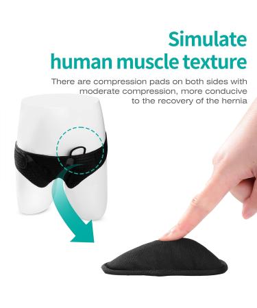 Lefeke Hernia Belt for Men - Adjustable Inguinal Support Brace for Groin Pain Relief & Bilateral Hernias (Medium 4 Compression Pads - Buy Online on GoSupps.com