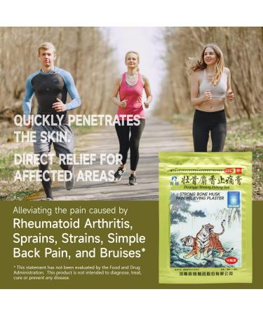 Strong Bone Musk Pain Relief Medicated Plaster - 50 Plasters for Back, Neck, Shoulder, Knee Pain, Rheumatoid Joint Pain & Muscle Soreness | 10 Plasters, 5 Pouches - Buy Online on GoSupps.com