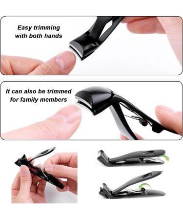UILYNIU Nail Clippers Angled Head Nail Clippers for Thick Nails Toe Nail Clippers Large Wide Jaw Nail Clipper Ergonomic Toenail Clipper Long Handled Toenail Clipper for Men and Women (Black) - Buy Online on GoSupps.com