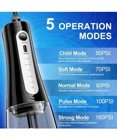 Water Dental Flosser - Cordless Oral Irrigator with 5 Modes 350ML Tank IPX7 Waterproof | Portable Teeth Cleaner for Home & Travel - Buy Online on GoSupps.com
