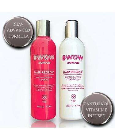 BWOW Biotin & Caffeine Hair Regrowth Shampoo Pro Vitamin B5 Vitamin E Hair Loss Treatment Panthenol Hair Regrowth Shampoo - Stimulate Hair Growth Reduce Hair Loss - Hair Solution - Buy Online on GoSupps.com