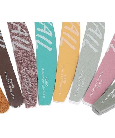 Syrisora 9 Piece Nail File Set Different Shape Professional Manicure Tools Washable Nail Buffer Set for Acrylic Nails - Buy Online on GoSupps.com