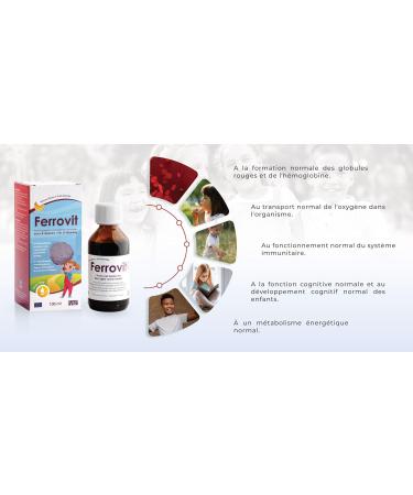 Ferrovit Awakening & Growth FYTO - Iron and B Vitamins for Children and Adults - Fights Fatigue - Brain Development - Natural Banana Flavor - 100 ml - Buy Online on GoSupps.com
