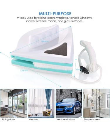 Thick Window Glass Cleaner Wiper Double-Sided Surface Brushes Cleaning Magnetic Glass Cleaning Brush for for Sliding Doors Windows Vehicle Windows Shower Screens 5-12mm - Buy Online on GoSupps.com
