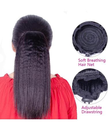 Ponytail Hair Extension Ponytail Extensions Real Human Hair Clip in Kinky Straight Ponytail Extensions Drawstring Ponytail Hair Piece Natural Color Remy Hair for Women Ponytail Hairpiece (Color : Bla 12inches 100g Black - Buy Online on GoSupps.com