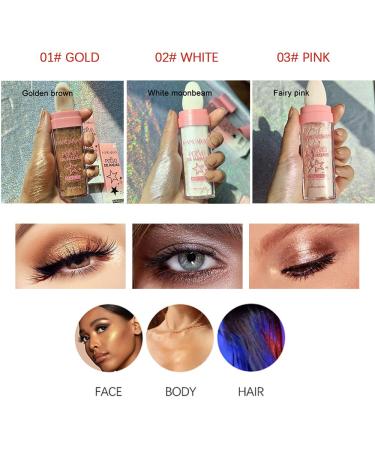 Reddhoon Body Glitter Highlighter Stick - High Gloss Shine for Face, Body, and Hair (02 White) - Buy Online on GoSupps.com