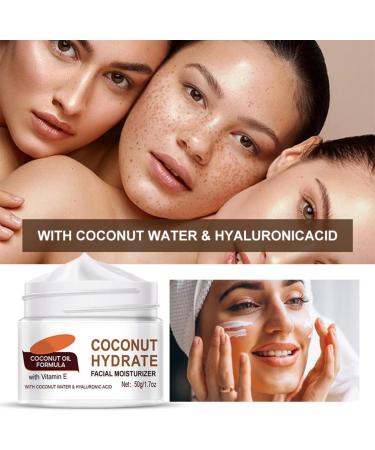 Coconut Oil Face Cream - Moisturiser Face Women - Mild Coconut Oil Night Cream for Dry Skin - Multipurpose Cream for Face Care - Deep Nourishment - Skincare Product with Silky Texture - Buy Online on GoSupps.com