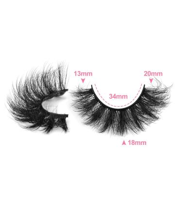 20MM Fluffy Wispy Mink Eyelashes - Thick Volume Strip Lashes (10 Pairs) | Dramatic & Curly False Lashes - Buy Online on GoSupps.com