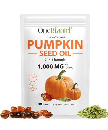 Frovetani Pack of 300 cold-pressed pumpkin seed oil capsules pure virgin oil essential fatty acids and phytoestrogens