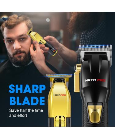 Professional Hair Clippers Set for Men | Cordless Barber Kit with LED Display & USB Rechargeable | Hair Cutting Kit - Perfect Gifts for Men (Black Gold - Buy Online on GoSupps.com