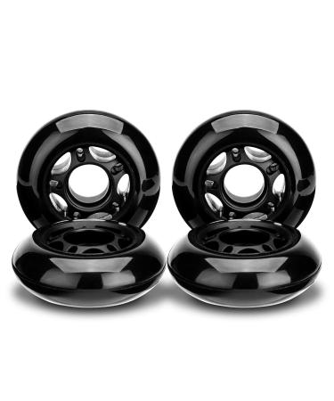 NONMON Inline Skate Wheels 72MM/80MM 85A Black 4 Pack Replacement Wheel for Kids & Teens