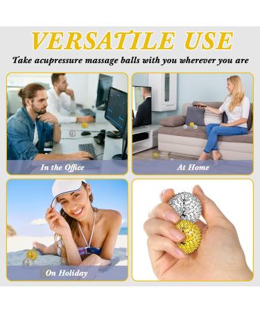 20 Pcs Magnetic Acupressure Massage Balls - Hedgehog Therapy Balls for Stress Relief (32mm Silver & Gold) - Buy Online on GoSupps.com