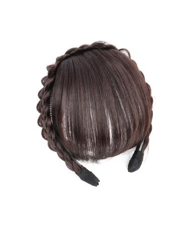 Bangs Hair Clip Hair Accessories Synthetic Headband Air Bangs Wigs with Braids Heat Resistance Clip in Hair Extensions Hairpieces for Women Bangs Clip in Hair(Color:2M33)