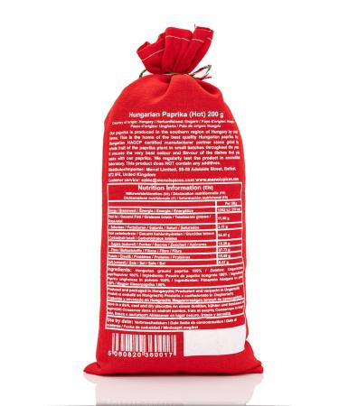 Menol Spices Authentic Hungarian Hot Paprika Powder 7oz - Premium Quality from Szeged, Hungary - Very Spicy & Vibrant Red for Gourmet Cooking - Buy Online on GoSupps.com