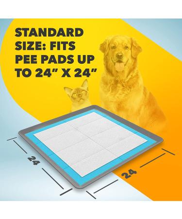 Skywin Dog Puppy Pad Holder Tray - No Spill Pee Pad Holder for Dogs - Easy to Clean and Store - Dark Grey - Buy Online on GoSupps.com