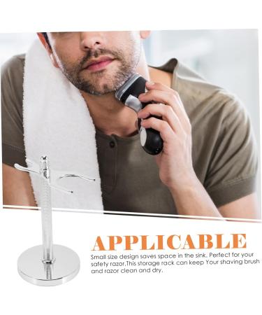 Minkissy Universal Aluminum Alloy Razor Holder Stand | Shaving Sets Organizer for Men | Durable Shaver & Brush Stand | Ideal Gift for Hair Removal - Buy Online on GoSupps.com