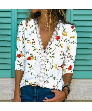 Womens Casual Short Sleeve Vintage Floral Top - Red Floral Blouse XX-Large - Buy Online on GoSupps.com