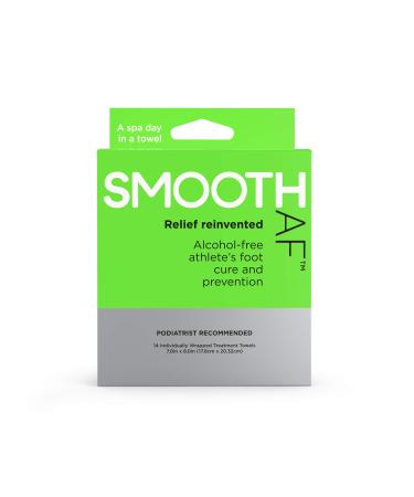 SMOOTH AF Medicated Athlete s Foot Wipes  Fast Relief Antifungal Cures + Prevents  Total Foot Care  Tolnaftate 1%  Proven Clinically Effective  No Alcohol  American Podiatric Medical Assoc Approved 14 Count (Pack of 1)