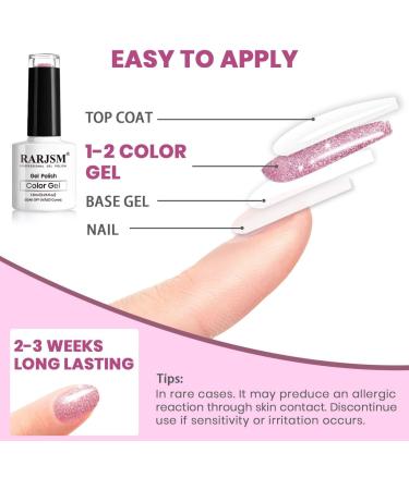 RARJSM Glitter Nail Polish Silver Nail Polish Gel Nail Polish 1PACK 7.5ML Soak Off Nail Lamp Required for Nail Art Design Salon Quality DIY Home RAR79 - Buy Online on GoSupps.com