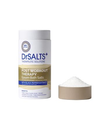 Dr Salts+ 100% Epsom Bath Salts | Post Workout Therapy With Black Pepper & Essential Oils | Stimulate Blood Flow & Ease Muscle Tension | Relax + Recover From Intense Exercise 750g 750 g Salt (Pack of 1)