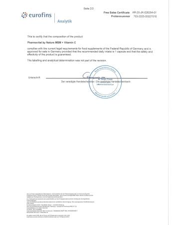 Buy Pharmavital Vegan MSM & Vitamin C Capsules (400 pcs) - High Dose 1000mg Methylsulfonylmethane from Germany | International Shipping - Buy Online on GoSupps.com