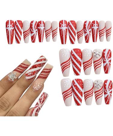 Press on Nails Long Horror Nails Press on Halloween False Nail Easy to Use Perfect for Dating Halloween Nail Salon Ball Shakven Christmas Gift - Buy Online on GoSupps.com