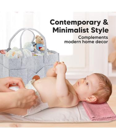 Large Baby Diaper Caddy Organizer for Changing Table - Nursery Storage Organizer (Classic Gray) - Buy Online on GoSupps.com