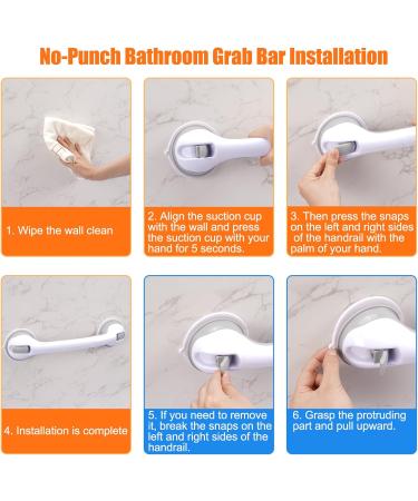 HOMEE Shower Grab Bar 2 Pack Grab Bars for bathtubs and Showers 16 inch Bathroom Shower Grab Bar Removable Safe Suction Shower Handle for Senior Handicap Injury kid and Pregnant Women - Buy Online on GoSupps.com