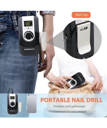 Lumcrissy Rechargeable Electric Nail File - 35000 rpm Professional Nail Drill for Acrylic Nails | Portable Black Nail Efile - Buy Online on GoSupps.com