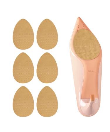 Shoe Grips on Bottom of Shoes Self-Adhesive Anti-Slip Shoe Pads Silicone Shoe Gummies Sole Protector for Bottom of Shoes (3 Pairs Beige) 3 Pairs Beige