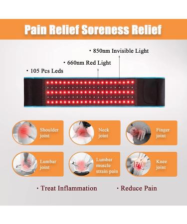 Naviocean Infrared Red Light Therapy Belt for Pain Relief - Wearable Near-Infrared Wrap Pad for Back, Shoulder, Knee Joints - Buy Online on GoSupps.com